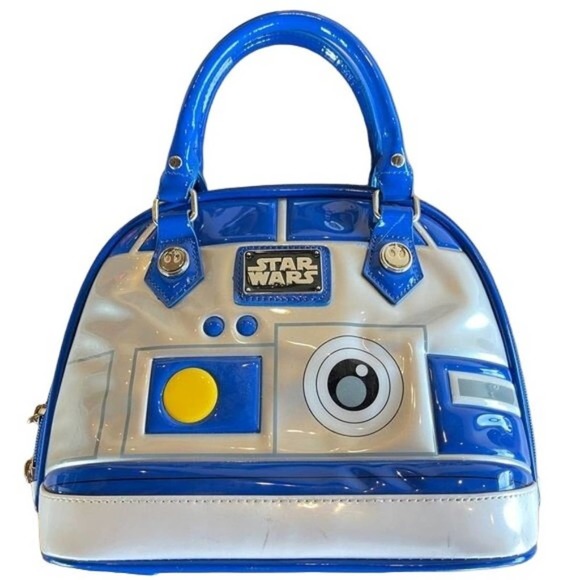 Loungefly Star Wars Satchel Bag R2D2 Blue Handle White Purse Limited Edition